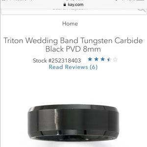 Kay Jewelers Men Tungsten Carbide Black Band